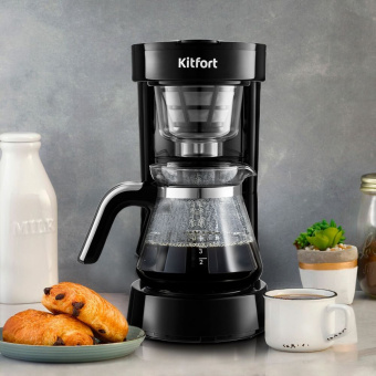 Кофеварка капельная Kitfort KT-759 700Вт черный - купить недорого с доставкой в интернет-магазине