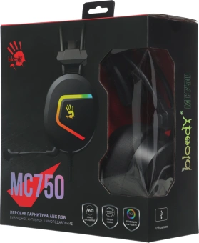 Наушники с микрофоном A4Tech Bloody MC750 черный 2.3м мониторные USB оголовье (MC750 BLACK) - купить недорого с доставкой в интернет-магазине