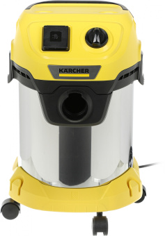 Строительный пылесос Karcher WD 3 P S V-17/4/20 1000Вт (уборка: сухая/сбор воды) желтый - купить недорого с доставкой в интернет-магазине