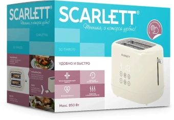 Тостер Scarlett SC-TM11070 850Вт бежевый - купить недорого с доставкой в интернет-магазине