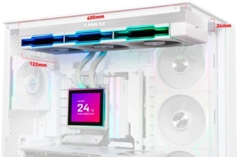 Система водяного охлаждения Lian-Li HydroShift II LCD-S 360TL ARGB Soc-AM5/AM4/1700/1851 белый 4-pin 33dB Al+Cu LCD Ret (G89.GHS2LCDS36TW.R0) - купить недорого с доставкой в интернет-магазине