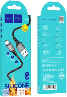 Кабель Hoco X86 X86 TYPE-C USB (m)-USB Type-C (m) 1м черный коробка - купить недорого с доставкой в интернет-магазине