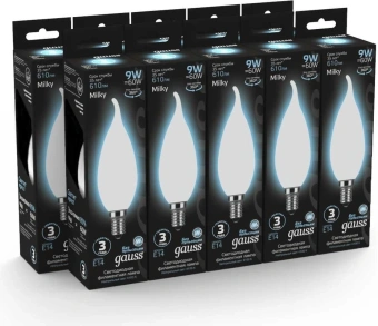 Лампа светодиодная Gauss Filament 104201209 9Вт цок.:E14 (упак.:1шт) - купить недорого с доставкой в интернет-магазине
