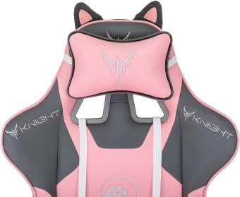 Кресло игровое Knight Catzy серый/розовый экокожа с подголов. крестов. пластик пластик белый - купить недорого с доставкой в интернет-магазине