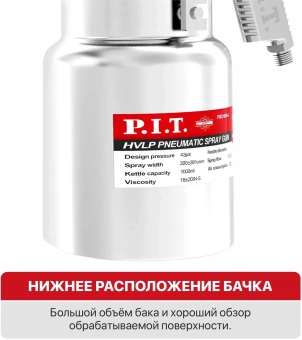 Краскопульт P.I.T. PSG1000-A бак:1000мл 200мл/мин - купить недорого с доставкой в интернет-магазине