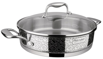 Сотейник Rondell Vintage RDS-353 2.6л. d=26см (с крышкой) стальной - цена, купить или заказать с доставкой в интернет-магазине Сотейник Rondell Vintage RDS-353 2.6л. d=26см (с крышкой) стальной - купить недорого с доставкой в интернет-магазине