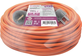 Удлинитель силовой Defender Ext2G-01-50 (99853) 2x0.75кв.мм 1розет. 50м ПВС 6A без катушки оранжевый - купить недорого с доставкой в интернет-магазине