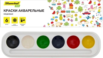 Краски акварельные Silwerhof Eco медовые 6цв. без кисти картон.кор. - купить недорого с доставкой в интернет-магазине