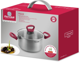Кастрюля Rondell Heidi RDS-1113 2.8л. d=20см (с крышкой) стальной - купить недорого с доставкой в интернет-магазине