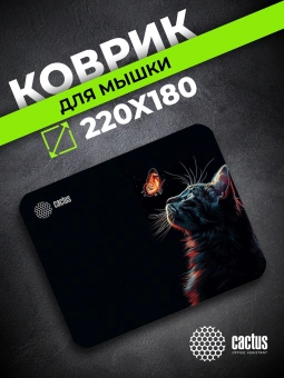 Коврик для мыши Cactus Night Cat 220x180x2мм (CS-MPC-P12XS) - купить недорого с доставкой в интернет-магазине