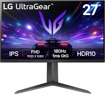 Монитор LG 27" UltraGear 27GS65F-B черный IPS LED 16:9 HDMI матовая HAS 300cd 178гр/178гр 1920x1080 180Hz FreeSync DP FHD 7.2кг - купить недорого с доставкой в интернет-магазине