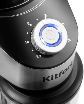 Кофемолка Kitfort КТ-744 сист.помол.:жернова вместим.:160гр черный - купить недорого с доставкой в интернет-магазине