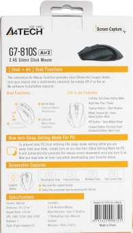 Мышь A4Tech G7-810S Air2 черный оптическая 2000dpi silent беспров. USB для ноутбука 7but - цена, купить или заказать с доставкой в интернет-магазине Мышь A4Tech G7-810S Air2 черный оптическая 2000dpi silent беспров. USB для ноутбука 7but - купить недорого с доставкой в интернет-магазине