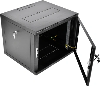 Шкаф коммутационный ЦМО (ШРН-М-9.500-9005) настенный 9U 600x520мм пер.дв.стекл 130кг черный 456мм 19.35кг 180град. 480мм металл - купить недорого с доставкой в интернет-магазине