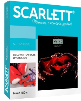 Весы напольные электронные Scarlett SC-BS33E028 макс.180кг черный/красный - купить недорого с доставкой в интернет-магазине