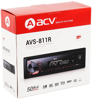 Автомагнитола ACV AVS-811R 1DIN 4x50Вт (34059) - купить недорого с доставкой в интернет-магазине