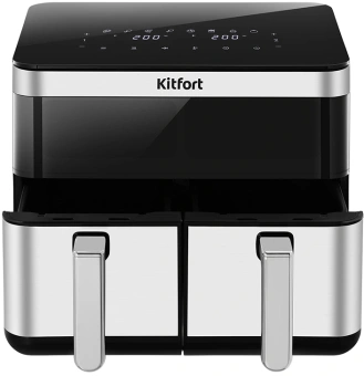 Аэрогриль Kitfort КТ-8110 8.6л 2700Вт серебристый/черный - купить недорого с доставкой в интернет-магазине