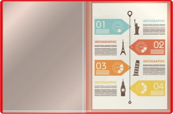 Папка с 20 прозр.вклад. Silwerhof Eco A4 пластик 0.5мм красный - купить недорого с доставкой в интернет-магазине