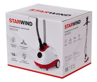 Отпариватель напольный Starwind SVG3220 1800Вт белый/красный - купить недорого с доставкой в интернет-магазине