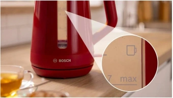 Чайник электрический Bosch TWK1M124 1.7л. 2400Вт красный корпус: пластик - купить недорого с доставкой в интернет-магазине