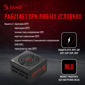 Блок питания Bloody ATX 750W BD-PS750G 80+ gold (20+4pin) APFC 120mm fan 6xSATA Cab Manag RTL - купить недорого с доставкой в интернет-магазине