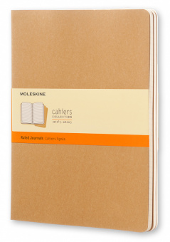 Блокнот Moleskine CAHIER JOURNAL QP421 XLarge 190х250мм обложка картон 120стр. линейка бежевый (3шт) - купить недорого с доставкой в интернет-магазине