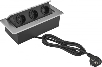 Розетка Cactus CS-SOCKET-EU3-GYBK для столешницы 26.5x11.8x6.5см серый - купить недорого с доставкой в интернет-магазине