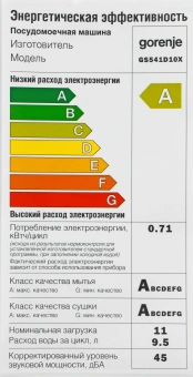 Посудомоечная машина Gorenje GS541D10X (Инвертор-3) нержавеющая сталь (узкая) инвертор - купить недорого с доставкой в интернет-магазине
