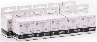 Лампа светодиодная Gauss Elementary MR16 7Вт цок.:GU10 спот 220B св.свеч.бел.теп. (упак.:10шт) (13617) - купить недорого с доставкой в интернет-магазине