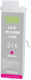 Картридж перезаправляемый струйный Cactus CS-R-PFI320M-CHIP PFI-320M пурпурный (260мл) для Canon imagePrograf TM-200/200MFP/205/300/300MFP/305 с чипом - купить недорого с доставкой в интернет-магазине