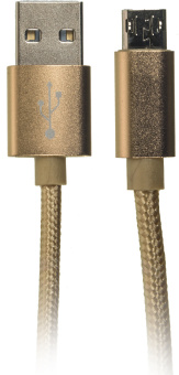 Кабель Buro Braided BHP RET MICUSB-BR USB (m)-micro USB (m) 1м золотистый - купить недорого с доставкой в интернет-магазине