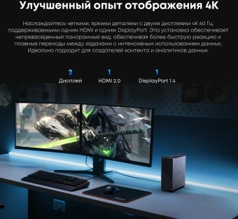 ПК Мини Chuwi CoreBox i7 13620H (2.4) 16Gb SSD512Gb UHDG Windows 11 Pro GbitEth WiFi BT 120W серый - купить недорого с доставкой в интернет-магазине