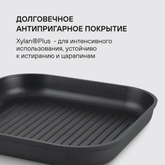 Сковорода-гриль Rondell Fest RDA-1525 квадратная 26см покрытие: Xylan Plus ручка несъемная (без крышки) черный - купить недорого с доставкой в интернет-магазине