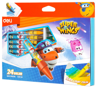 Восковые мелки Deli EC21020 Super Wings 24цв. картон.кор./европод. - купить недорого с доставкой в интернет-магазине