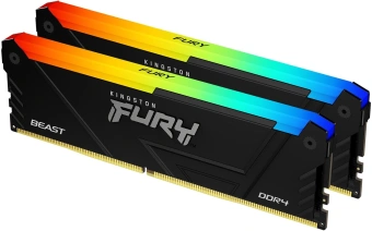 Память DDR4 2x32GB 3200MHz Kingston KF432C16BB2AK2/64 Fury Beast RGB RTL Gaming PC4-25600 CL16 DIMM 288-pin 1.35В dual rank с радиатором Ret - купить недорого с доставкой в интернет-магазине