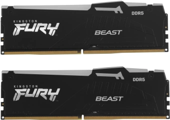 Память DDR5 2x16GB 6800MHz Kingston KF568C34BBAK2-32 Fury Beast RGB RTL Gaming PC5-54400 CL34 DIMM 288-pin 1.4В kit single rank с радиатором Ret - купить недорого с доставкой в интернет-магазине