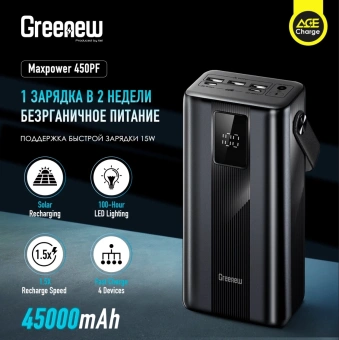 Мобильный аккумулятор Itel Maxpower 450PF 45000mAh 3A 3xUSB-A/USB-C черный - купить недорого с доставкой в интернет-магазине