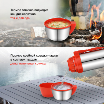 Термос Starwind 30-1800 1.8л. серебристый/красный картонная коробка - купить недорого с доставкой в интернет-магазине