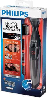 Триммер Philips MG1100/16 черный (насадок в компл:3шт) - купить недорого с доставкой в интернет-магазине