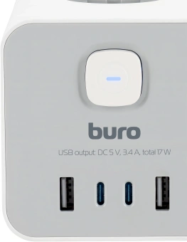 Сетевой удлинитель Buro BU-PTE4.1UC-W 1.5м (4 розетки) белый (пакет ПЭ) - купить недорого с доставкой в интернет-магазине