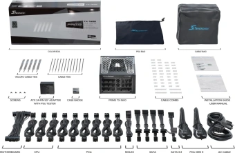 Блок питания Seasonic ATX 1600W Prime TX-1600 Gen.5 80+ titanium (20+4pin) APFC 135mm fan 18xSATA Cab Manag RTL - купить недорого с доставкой в интернет-магазине