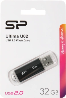 Флеш Диск Silicon Power 32GB Ultima U02 SP032GBUF2U02V1K USB2.0 черный - купить недорого с доставкой в интернет-магазине