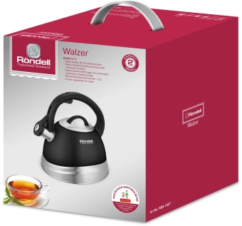 Чайник металлический Rondell Walzer RDS-1827 2.7л. черный - купить недорого с доставкой в интернет-магазине