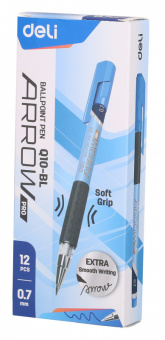 Ручка шариков. Deli Arrow EQ10-BL синий мет./синий d=0.7мм син. черн. резин. манжета - купить недорого с доставкой в интернет-магазине