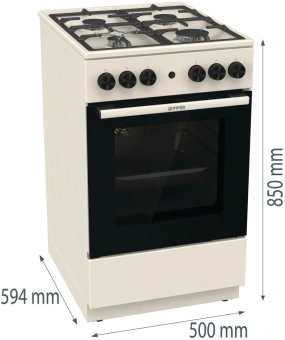 Плита Газовая Gorenje GG5A12BEF бежевый (без крышки) реш.чугун - купить недорого с доставкой в интернет-магазине