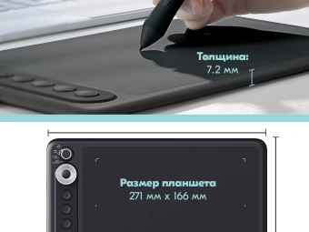 Графический планшет Parblo Intangbo X7 USB Type-C черный - купить недорого с доставкой в интернет-магазине