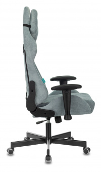 Кресло игровое Zombie VIKING KNIGHT Fabric серо-голубой Light-28 с подголов. крестов. металл - купить недорого с доставкой в интернет-магазине