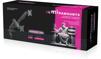 Кронштейн для мониторов Ultramounts UM740 черный 17"-32" макс.9кг крепление к столешнице поворот и наклон - купить недорого с доставкой в интернет-магазине