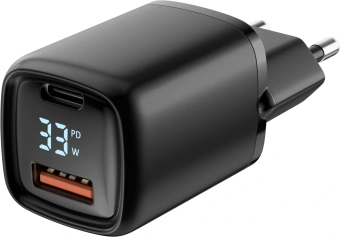 Сетевое зар./устр. Wiiix UNNK-4-2-24QCPD-FAST 15W 2.4A (PD+QC) USB-A универсальное черный - купить недорого с доставкой в интернет-магазине