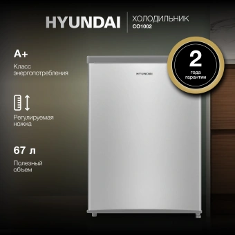 Холодильник Hyundai CO1002 1-нокамерн. серебристый - купить недорого с доставкой в интернет-магазине